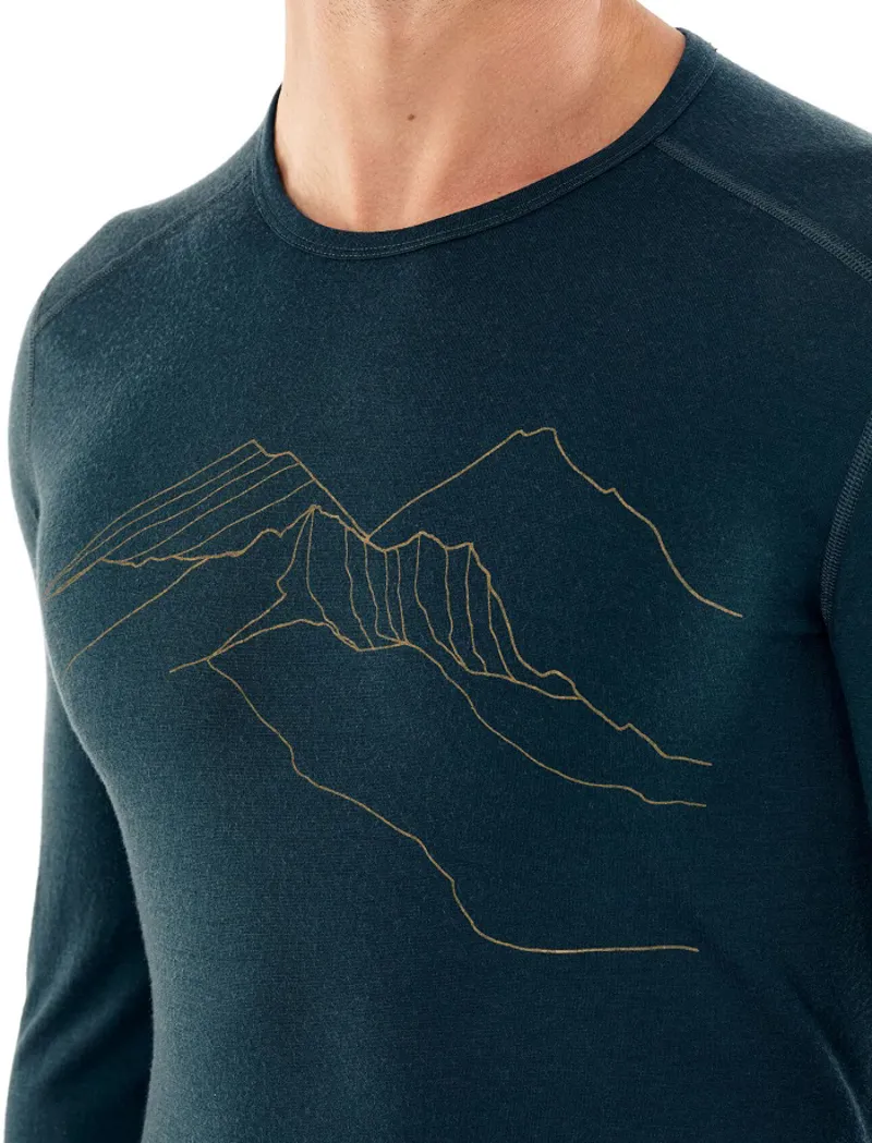 Icebreaker Mens 200 Oasis LS Crewe The Higher We Go Nightfall-6